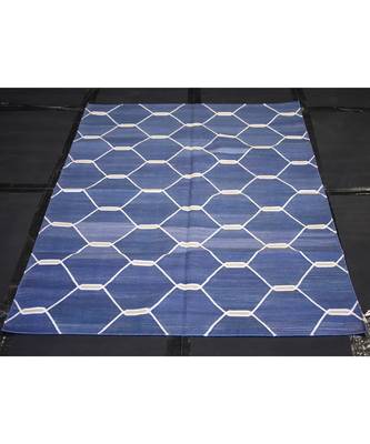 Handmade Atractive Persian Designer 100% Cotton Kilim Blue Color Home Decorative Rug 1