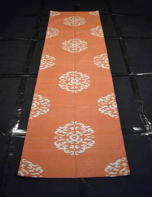 Handmade Orange Color Designer Runner Kilim Rugs Size 2.5 x 8 Feet 1
