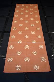 Handmade Orange Color Little Designer Runner Kilim Rugs Size 2.5 x 8 Feet
