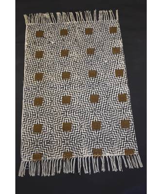 Handmade Banjara Oval Looking Block Print Fabric Kilim Mat Persian Rug Mat 1