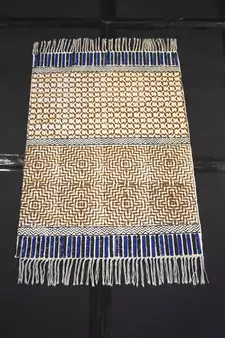 Geo shag Cotton Multi Color Block Print Fabric Farm Living Room Mat,Dinning Room Mat