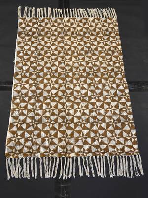 Hand-Woven Yellow Color Floral Cotton Block Print 2X3 Feet Room Mat, Play Room Mat 1