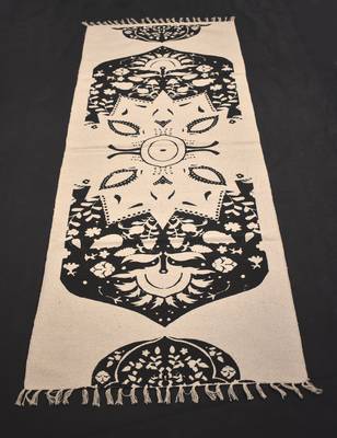 Italian Geo Star Block Print Fabric Designer Rugs Kilim Beautiful Home Decorative Rug 1