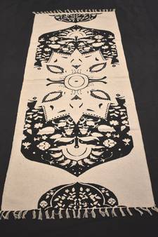 Italian Geo Star Block Print Fabric Designer Rugs Kilim Beautiful Home Decorative Rug
