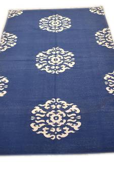 Handmade mandala Lite Blue 100% Cotton Floral Bedroom Mat.Living Room Mat