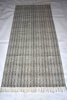 Handmade Black Color Block Print Kilim Rug Size 3x7 Feet Door Mat, Kitchen Mat