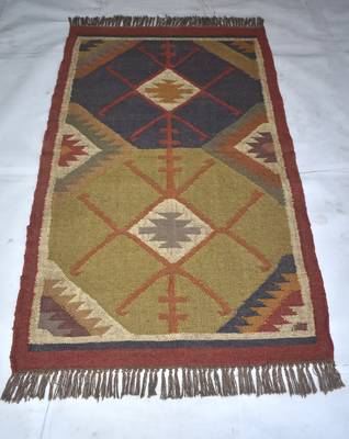 Jute Wool Persian Hand Woven Kilim Rug For Mat Ethnic Rug 1
