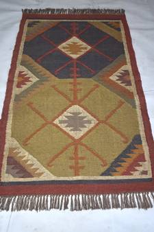 Jute Wool Persian Hand Woven Kilim Rug For Mat Ethnic Rug
