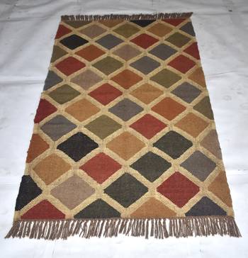 Handmade Beautiful Multi Color Jute Wool Pathnga  Traditional Designer Rug 1