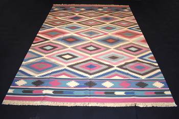 attractive  Stone Handmade Persian Multi Color Cotton Door Mat Size By 6x9 Feet Rug 1