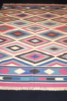 attractive  Stone Handmade Persian Multi Color Cotton Door Mat Size By 6x9 Feet Rug