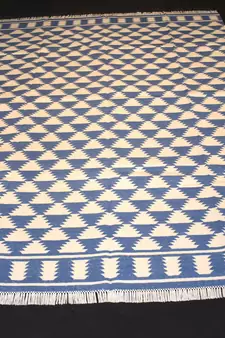 Handmade Italian Persian Blue Color Beautiful Kilim Area Rug Size 6x9 Feet