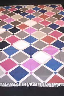 Handmade Kutchi Multi Coloured Patch Work Looking  Beautiful Kilim Rug Mat Size 6x9 Feet