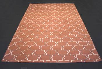 Handmade Persian Designer 100% Cotton Kilim Orange Color Kilim Area Rug 1