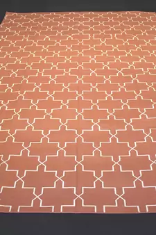 Handmade Persian Designer 100% Cotton Kilim Orange Color Kilim Area Rug