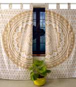 Indian Tab top Curtain Mandala Curtains, 2 Panel Set Mandala Curtain Tab top Curtains, Drapes & Valances, Window Curtain