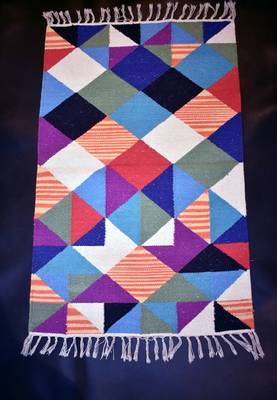 Size By 2x3 Feet Multi Coloured Checked Designer Rug Gift 1