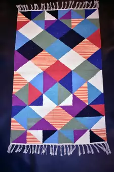Size By 2x3 Feet Multi Coloured Checked Designer Rug Gift