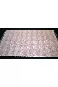 Italian Geo Skin Block Print Red Floral Designer Rug Size 3.5x6 Feet