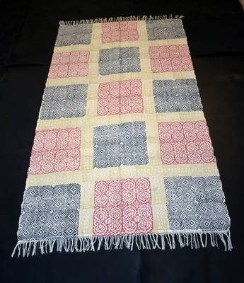 Hand Woven Patch Work Looking Persian Block Print Fabric Kilim Rug 1