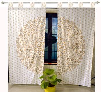 Indian Mandala Curtains Set Decorative Indian Tab top Tapestry Tab Top Curtains Mandala Curtains for Living room 2