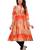 red Printed Muslin flair Kurti