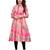 light-pink Printed Muslin flair Kurti
