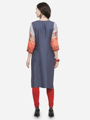 Maroon printed rayon kurtas-and-kurtis 3