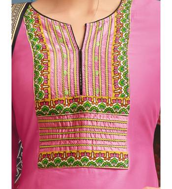 Pink Chanderi Silk Women's Palazzo Suit With Digital Printed Dupatta 4