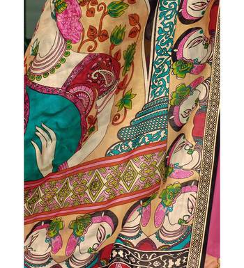 Pink Chanderi Silk Women's Palazzo Suit With Digital Printed Dupatta 5