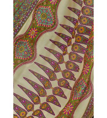 Parrot Green & Rani Pink Chanderi Silk Women's Palazzo Suit With Digital Printed Dupatta 5