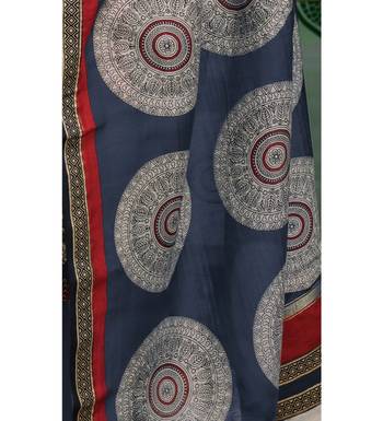 Maroon & Blue Chanderi Silk Women's Palazzo Suit With Digital Printed Dupatta 5