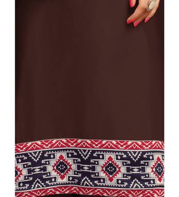 Brown Chanderi Silk Women's Palazzo Suit With Digital Printed Dupatta 6