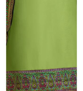 Parrot Green & Rani Pink Chanderi Silk Women's Palazzo Suit With Digital Printed Dupatta 6