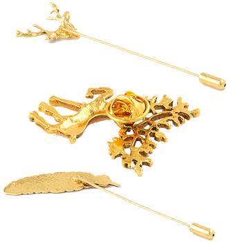 Gold crystal brooch 3