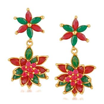 Red crystal earrings 1