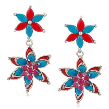 Blue crystal earrings 1