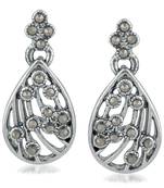 White swarovski crystal earrings