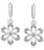 White swarovski crystal earrings