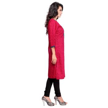 Pink embroidered cotton cotton-kurtis 3