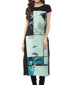 Janasya Sea-green printed crepe kurti