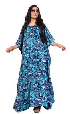 Multicolor Printed Rayon Islamic-Kaftans 1