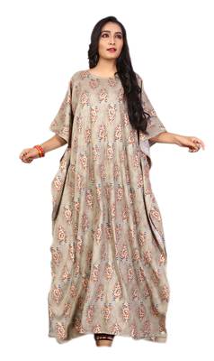 Multicolor Printed Rayon Islamic-Kaftans 1