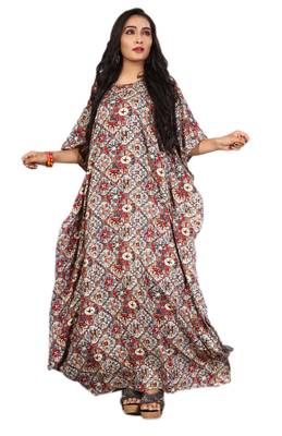 Multicolor Printed Rayon Islamic-Kaftans 1