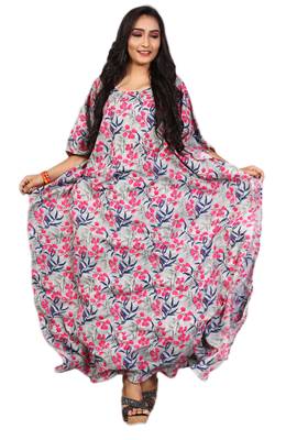 Multicolor Printed Rayon Islamic-Kaftans 1