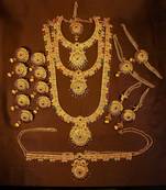 Designer Gold Plated Kempu Green Bridal Dulhan Wedding Jewellery Set