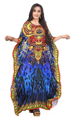 Multicolor Printed Satin Islamic-Kaftans 1