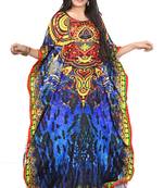Multicolor Printed Satin Islamic-Kaftans