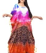 Multicolor Printed Satin Islamic-Kaftans