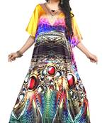 Multicolor Printed Satin Islamic-Kaftans